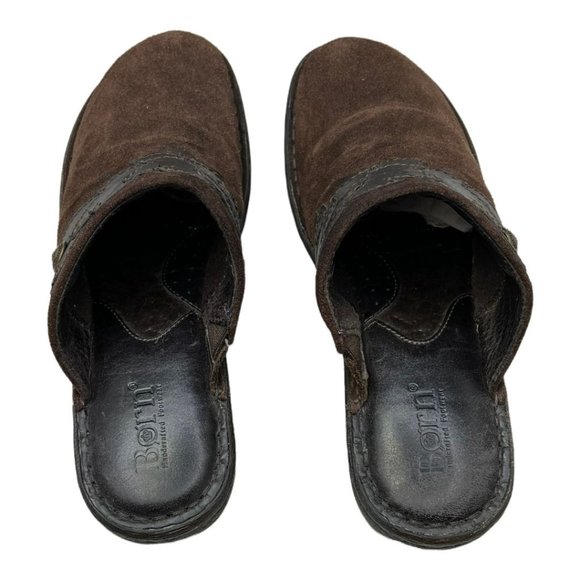 Born B64623 Pittina Summerborn Together Brown Suede Mules Clogs shoes Women's 6 - Picture 5 of 10